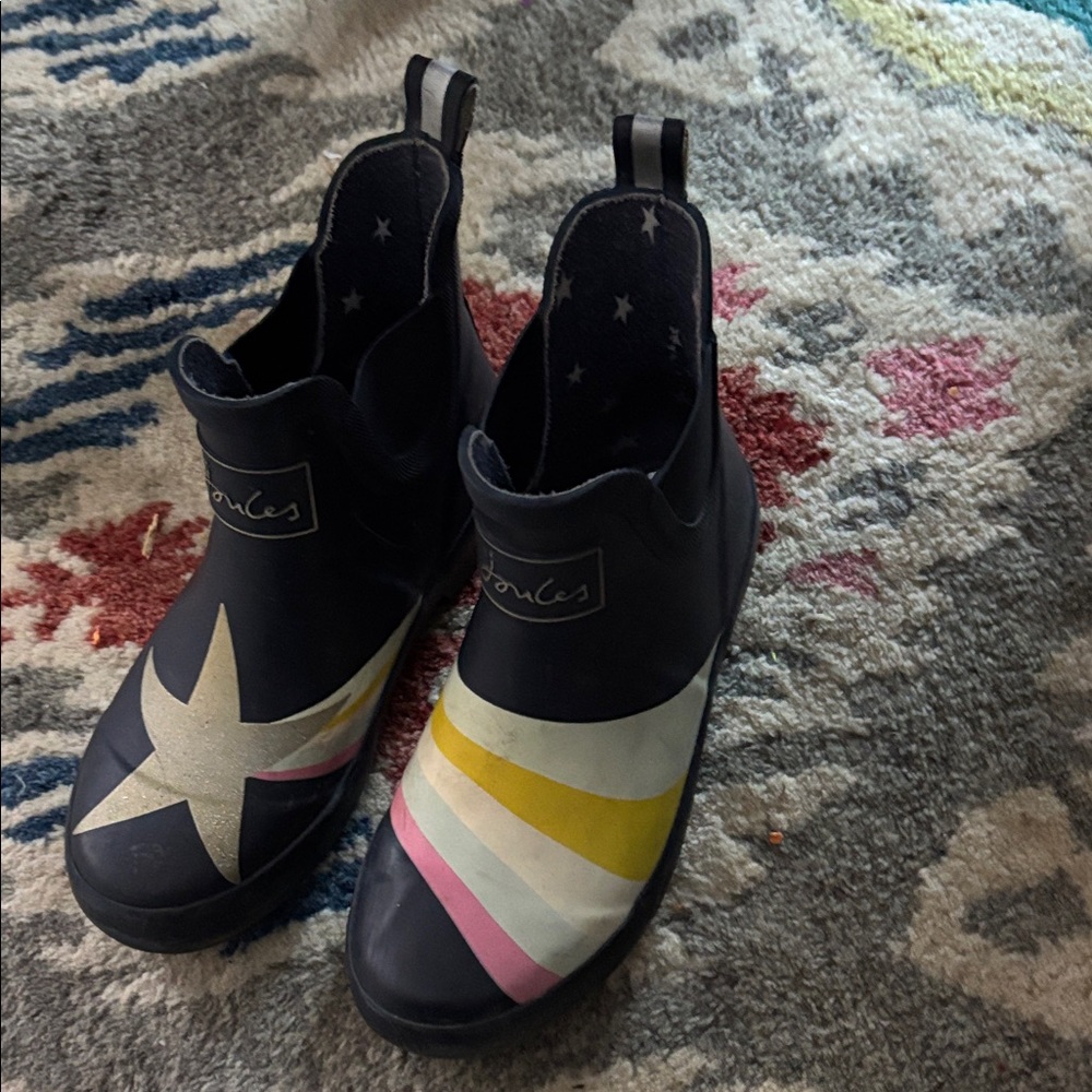 Joules Navy Star and Stripe Kids Boots